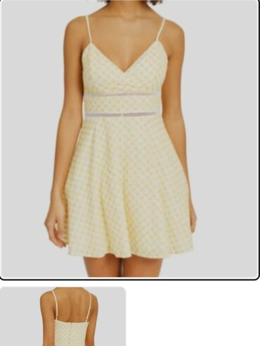 Trixxi Yellow & White Floral Embroidered Dress, XL